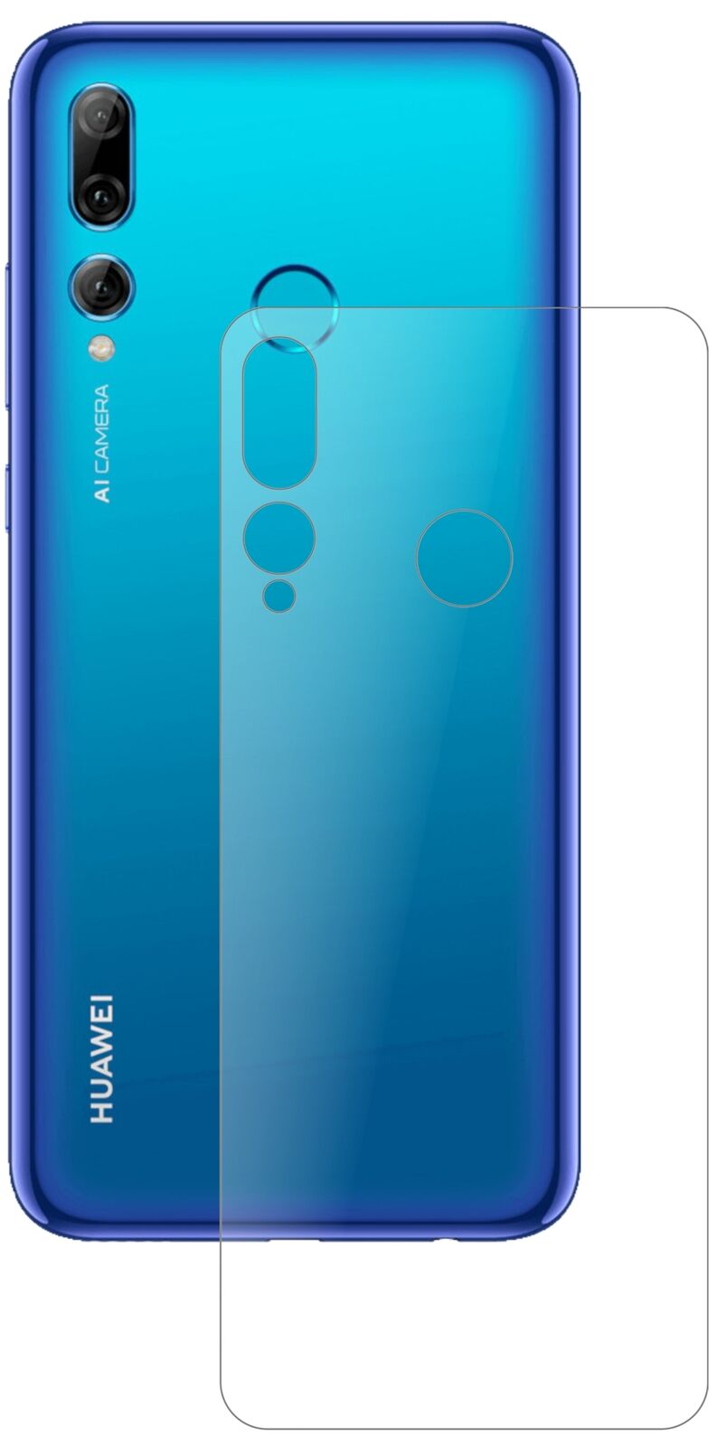 Matte Displayschutzfolie von dipos passend für Huawei P Smart Plus (2019) Rückseite, 9H kratzfest und blasenfrei montiert