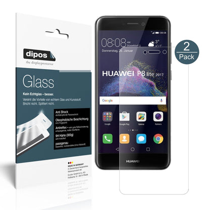 Matte Displayschutzfolie von dipos passend für Huawei P8 Lite2017, 9H kratzfest und blasenfrei montiert