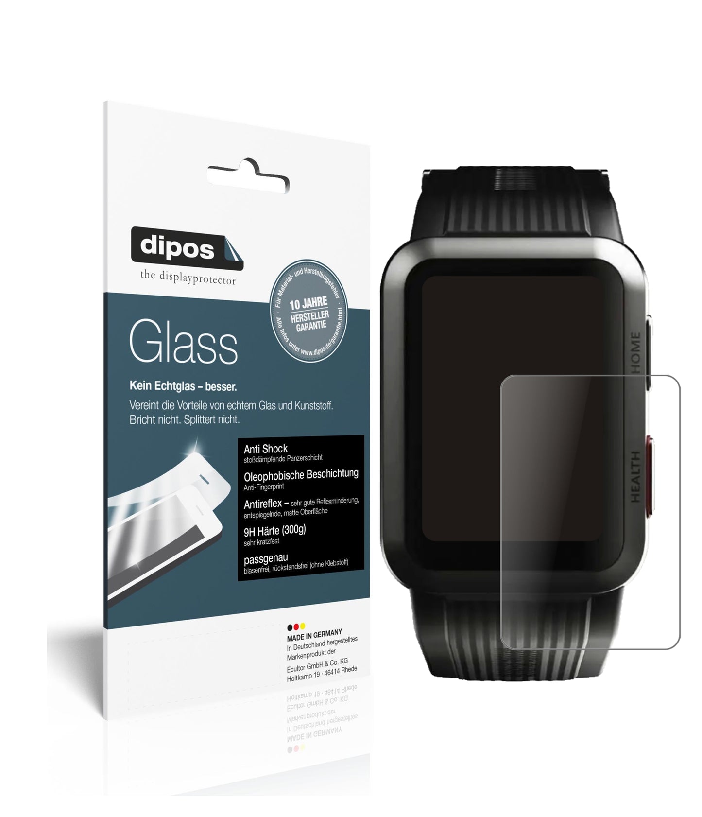 Matte Displayschutzfolie von dipos passend für Huawei Watch D, 9H kratzfest und blasenfrei montiert