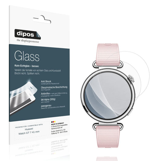Matte Displayschutzfolie von dipos passend für Huawei Watch GT 7 41 mm, 9H kratzfest und blasenfrei montiert