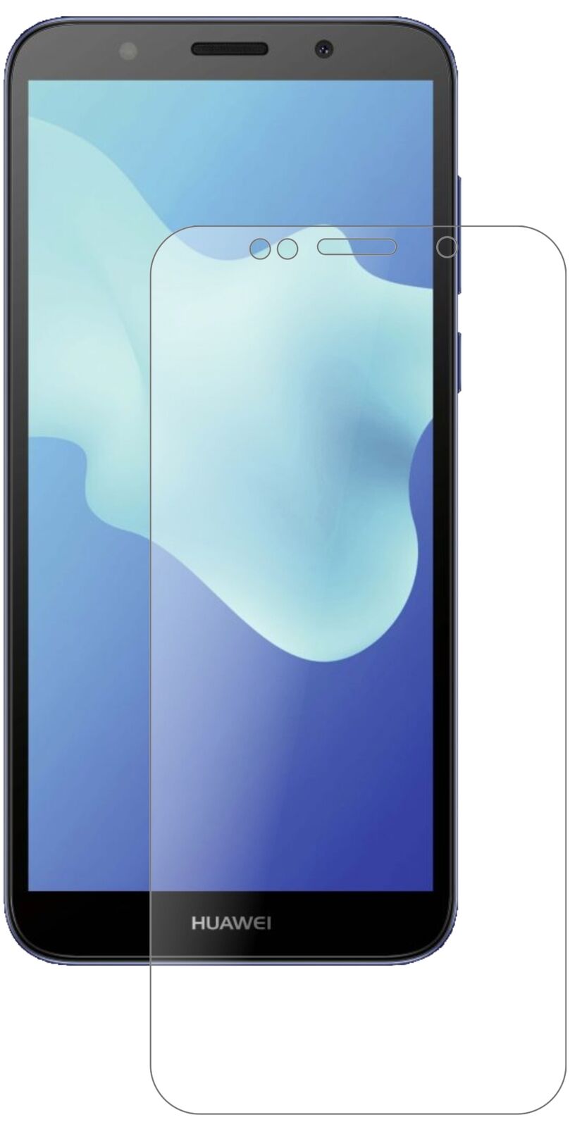 Matte Displayschutzfolie von dipos passend für Huawei Y5 2018, 9H kratzfest und blasenfrei montiert