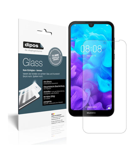 Matte Displayschutzfolie von dipos passend für Huawei Y5 (2019), 9H kratzfest und blasenfrei montiert