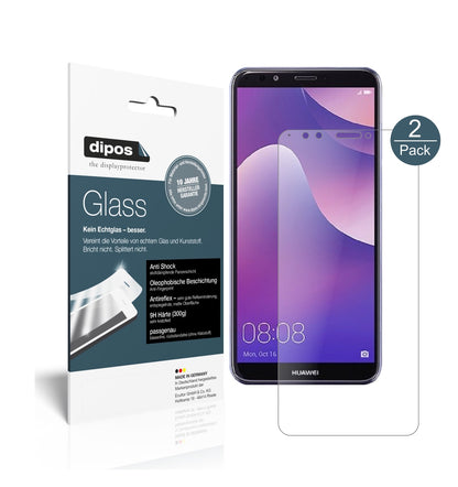 Matte Displayschutzfolie von dipos passend für Huawei Y7 (2018), 9H kratzfest und blasenfrei montiert