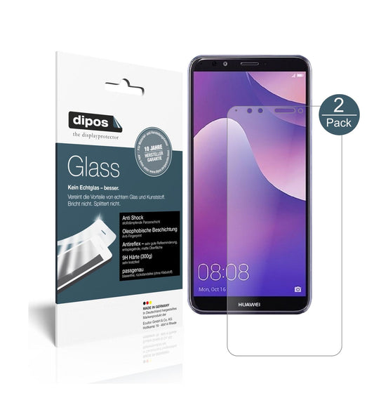 Matte Displayschutzfolie von dipos passend für Huawei Y7 (2018), 9H kratzfest und blasenfrei montiert