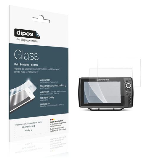 Matte Displayschutzfolie von dipos passend für Humminbird Helix 9, 9H kratzfest und blasenfrei montiert