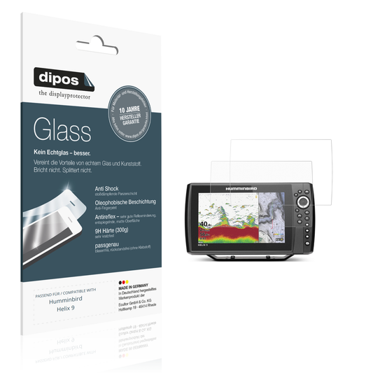 Matte Displayschutzfolie von dipos passend für Humminbird Helix 9, 9H kratzfest und blasenfrei montiert