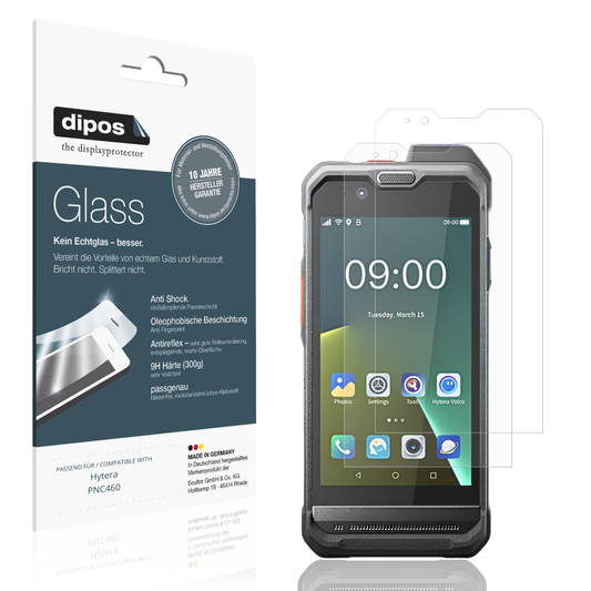 Matte Displayschutzfolie von dipos passend für Hytera PNC460, 9H kratzfest und blasenfrei montiert