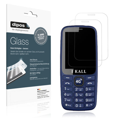 Matte Displayschutzfolie von dipos passend für I Kall I2 4G, 9H kratzfest und blasenfrei montiert