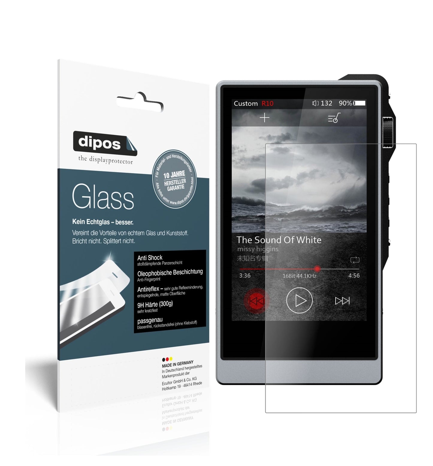 Matte Displayschutzfolie von dipos passend für iBasso DX200, 9H kratzfest und blasenfrei montiert