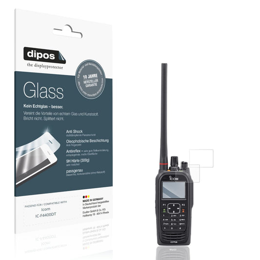 Matte Displayschutzfolie von dipos passend für Icom IC-F4400DT, 9H kratzfest und blasenfrei montiert
