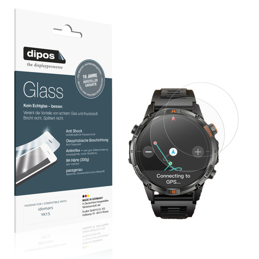 Matte Displayschutzfolie von dipos passend für idomars YK15, 9H kratzfest und blasenfrei montiert