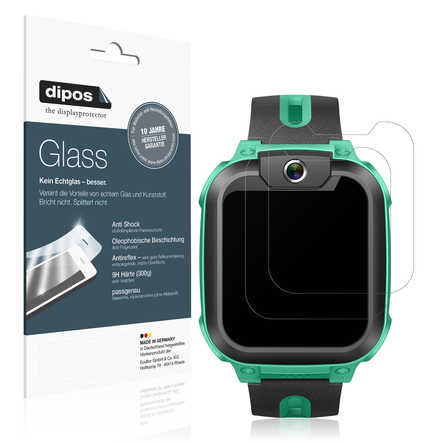 Matte Displayschutzfolie von dipos passend für Imoo Watch Phone Z1, 9H kratzfest und blasenfrei montiert