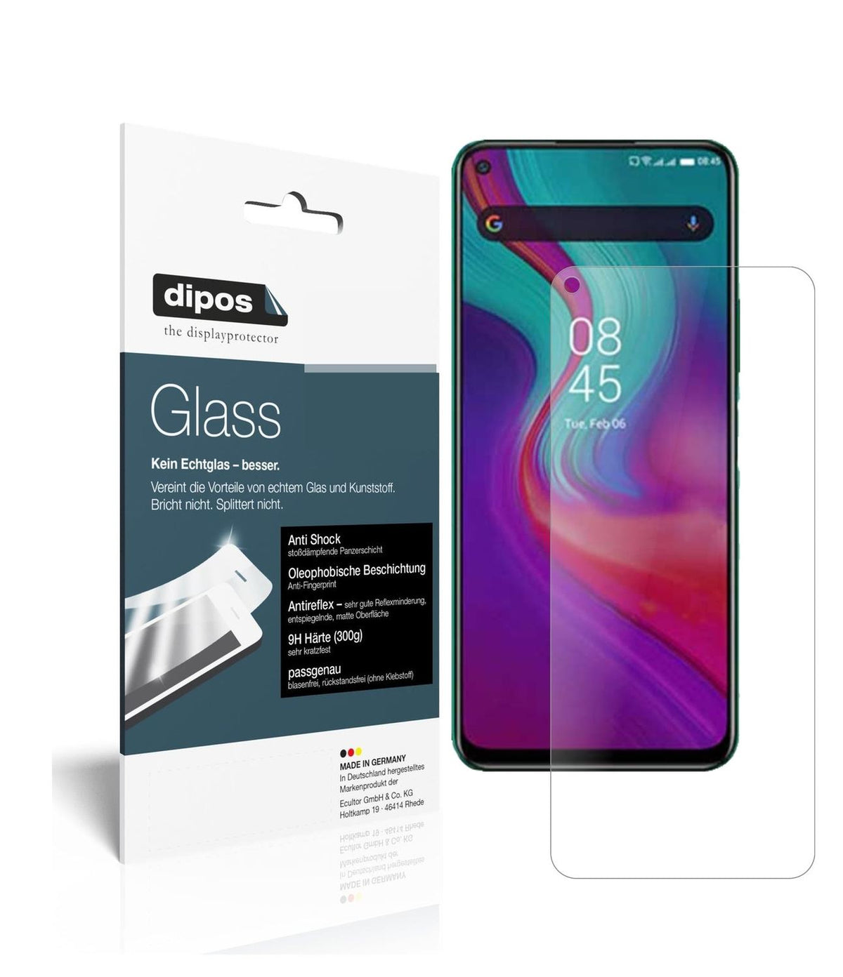 Matte Displayschutzfolie von dipos passend für Infinix Note 7, 9H kratzfest und blasenfrei montiert