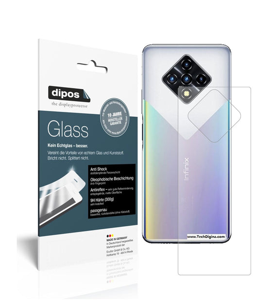 Matte Displayschutzfolie von dipos passend für Infinix Zero 8 Rückseite, 9H kratzfest und blasenfrei montiert