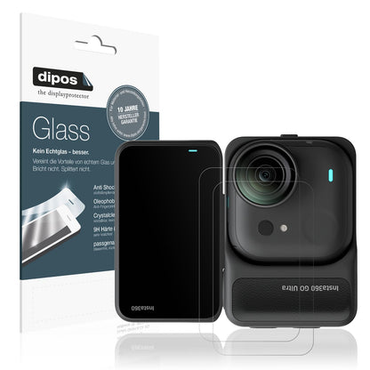 Matte Displayschutzfolie von dipos passend für Insta360 Go Ultra, 9H kratzfest und blasenfrei montiert