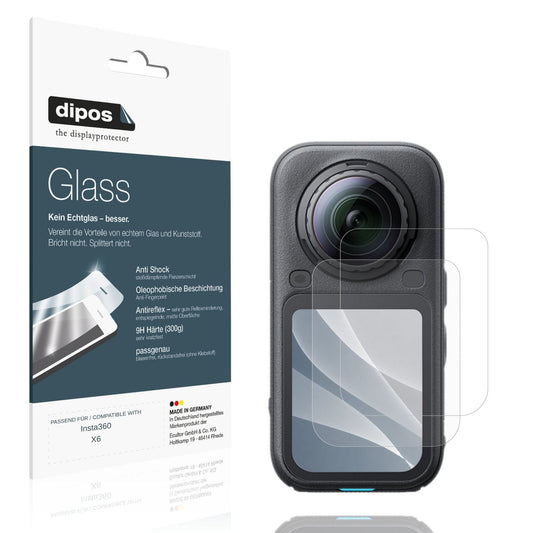Matte Displayschutzfolie von dipos passend für Insta360 X6, 9H kratzfest und blasenfrei montiert