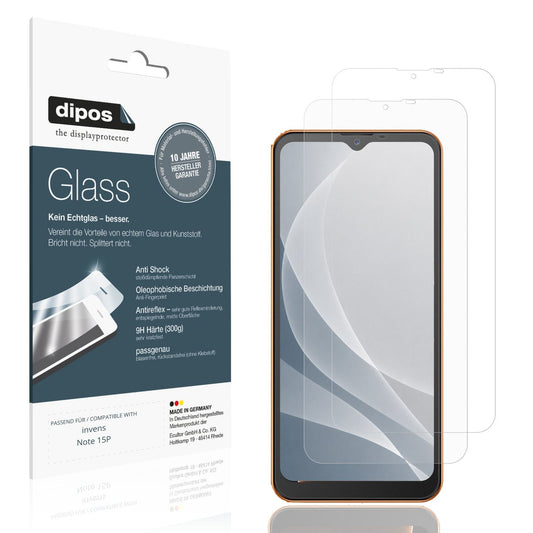 Matte Displayschutzfolie von dipos passend für invens Note 15P, 9H kratzfest und blasenfrei montiert