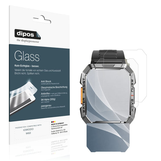 Matte Displayschutzfolie von dipos passend für IOWODO W60, 9H kratzfest und blasenfrei montiert