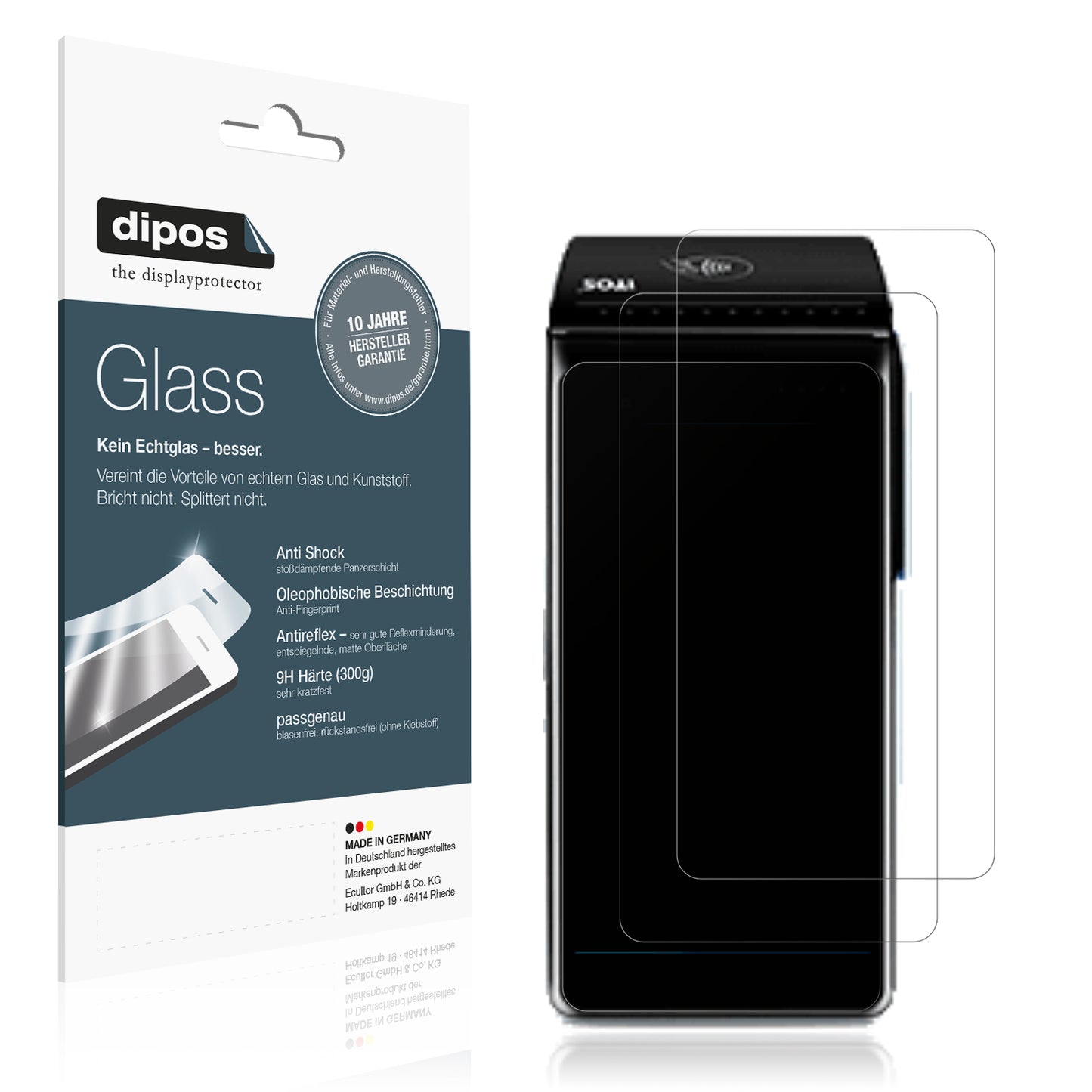 Matte Displayschutzfolie von dipos passend für Itos CM5, 9H kratzfest und blasenfrei montiert