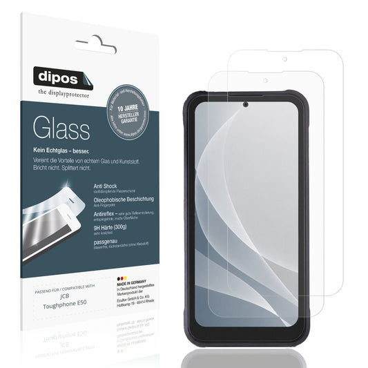 Matte Displayschutzfolie von dipos passend für JCB Toughphone E50, 9H kratzfest und blasenfrei montiert
