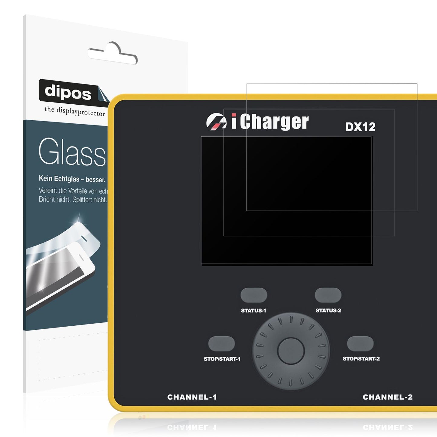 Matte Displayschutzfolie von dipos passend für Junsi iCharger DX12, 9H kratzfest und blasenfrei montiert