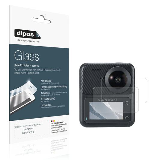 Matte Displayschutzfolie von dipos passend für KanDao QooCam 3, 9H kratzfest und blasenfrei montiert