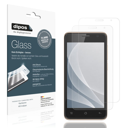 Matte Displayschutzfolie von dipos passend für Karbonn A9 Indian, 9H kratzfest und blasenfrei montiert