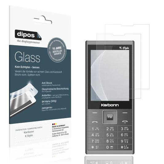 Matte Displayschutzfolie von dipos passend für Karbonn K Stylo, 9H kratzfest und blasenfrei montiert