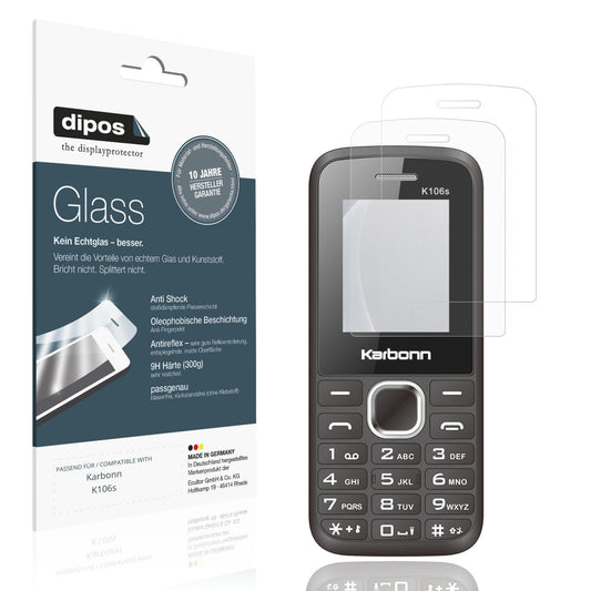 Matte Displayschutzfolie von dipos passend für Karbonn K106s, 9H kratzfest und blasenfrei montiert