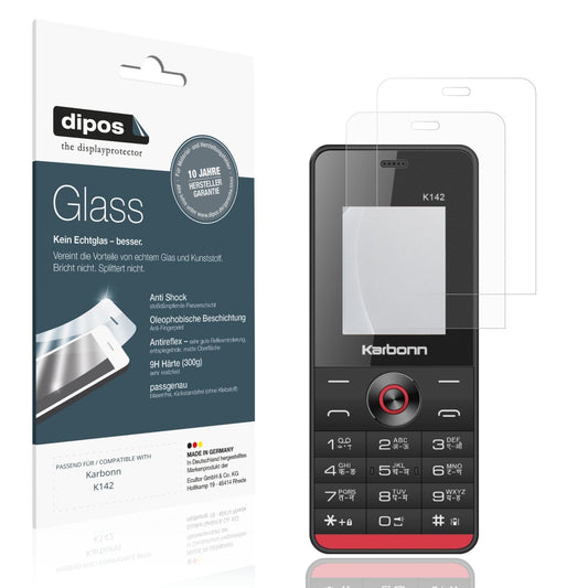 Matte Displayschutzfolie von dipos passend für Karbonn K142, 9H kratzfest und blasenfrei montiert