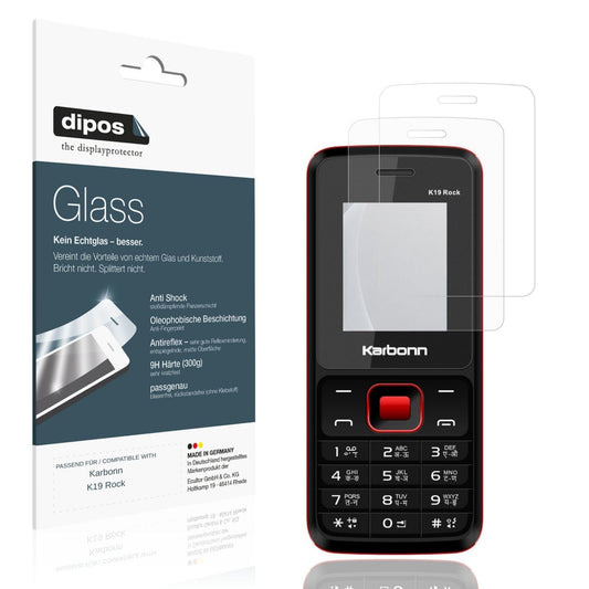 Matte Displayschutzfolie von dipos passend für Karbonn K19 Rock, 9H kratzfest und blasenfrei montiert