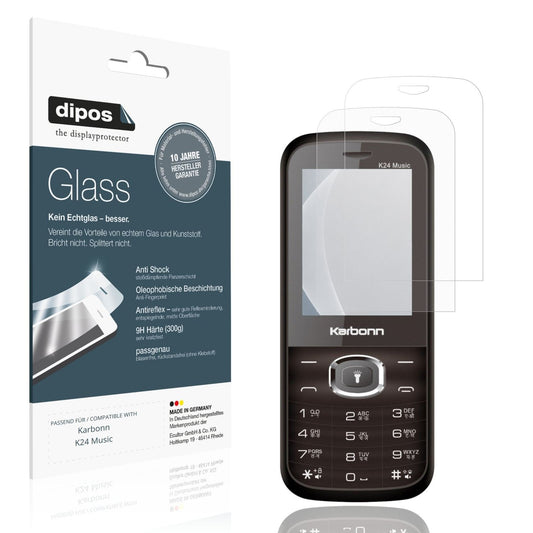 Matte Displayschutzfolie von dipos passend für Karbonn K24 Music, 9H kratzfest und blasenfrei montiert