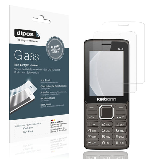 Matte Displayschutzfolie von dipos passend für Karbonn K24 Plus, 9H kratzfest und blasenfrei montiert