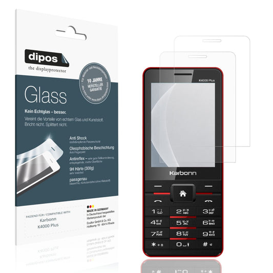 Matte Displayschutzfolie von dipos passend für Karbonn K4000 Plus, 9H kratzfest und blasenfrei montiert