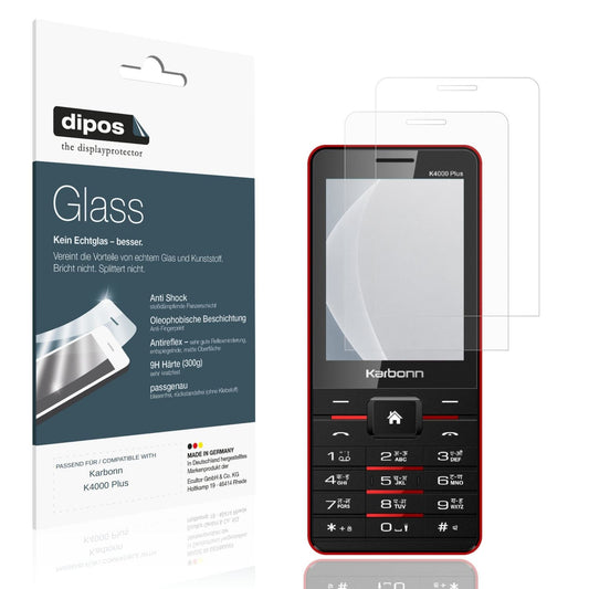 Matte Displayschutzfolie von dipos passend für Karbonn K4000 Plus, 9H kratzfest und blasenfrei montiert