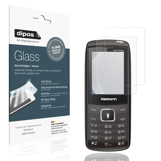 Matte Displayschutzfolie von dipos passend für Karbonn K444 Shakti, 9H kratzfest und blasenfrei montiert