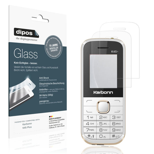 Matte Displayschutzfolie von dipos passend für Karbonn K45 Plus, 9H kratzfest und blasenfrei montiert