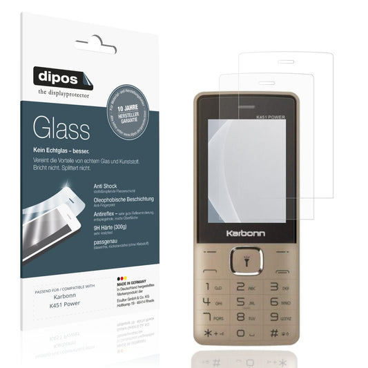 Matte Displayschutzfolie von dipos passend für Karbonn K451 Power, 9H kratzfest und blasenfrei montiert