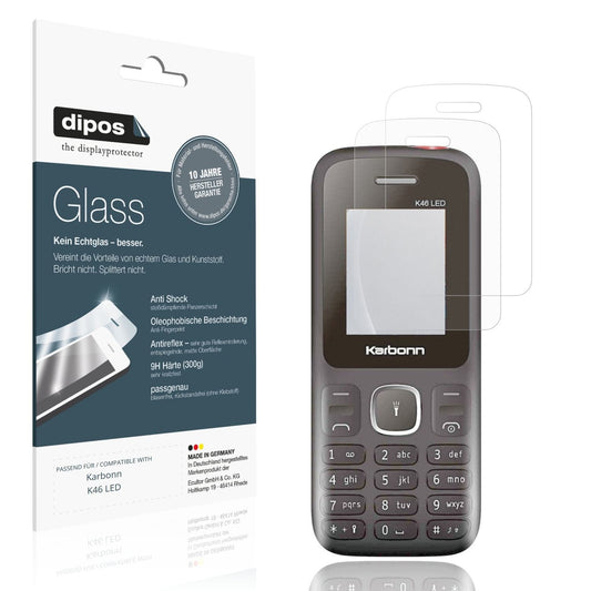 Matte Displayschutzfolie von dipos passend für Karbonn K46 LED, 9H kratzfest und blasenfrei montiert