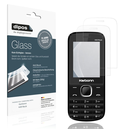 Matte Displayschutzfolie von dipos passend für Karbonn K49 Rock, 9H kratzfest und blasenfrei montiert