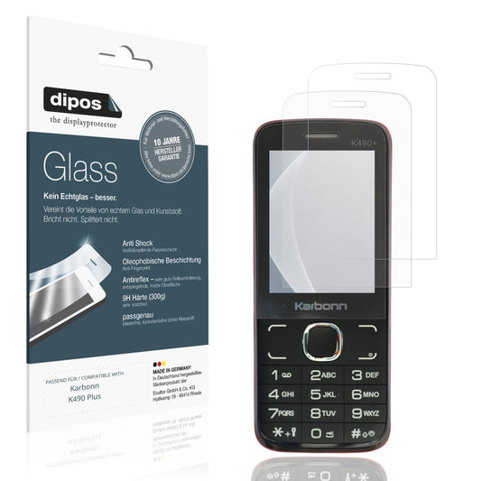Matte Displayschutzfolie von dipos passend für Karbonn K490 Plus, 9H kratzfest und blasenfrei montiert