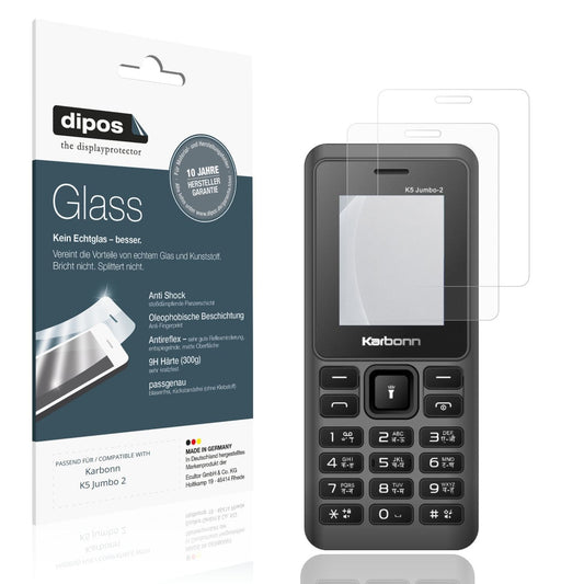 Matte Displayschutzfolie von dipos passend für Karbonn K5 Jumbo 2, 9H kratzfest und blasenfrei montiert