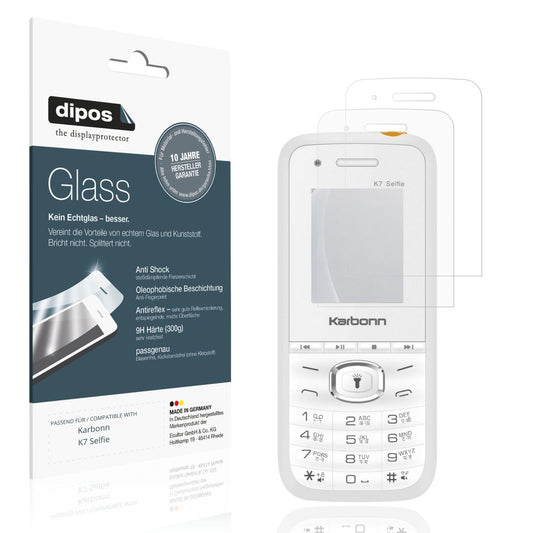 Matte Displayschutzfolie von dipos passend für Karbonn K7 Selfie, 9H kratzfest und blasenfrei montiert