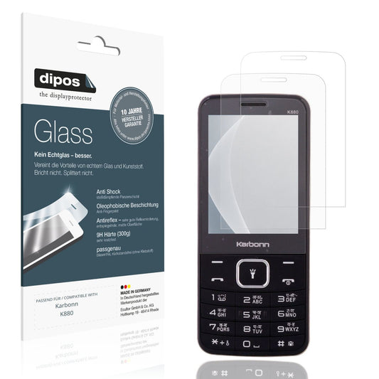 Matte Displayschutzfolie von dipos passend für Karbonn K880, 9H kratzfest und blasenfrei montiert