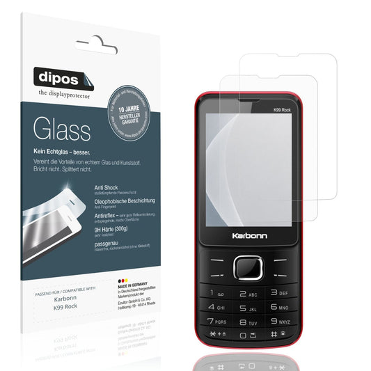 Matte Displayschutzfolie von dipos passend für Karbonn K99 Rock, 9H kratzfest und blasenfrei montiert