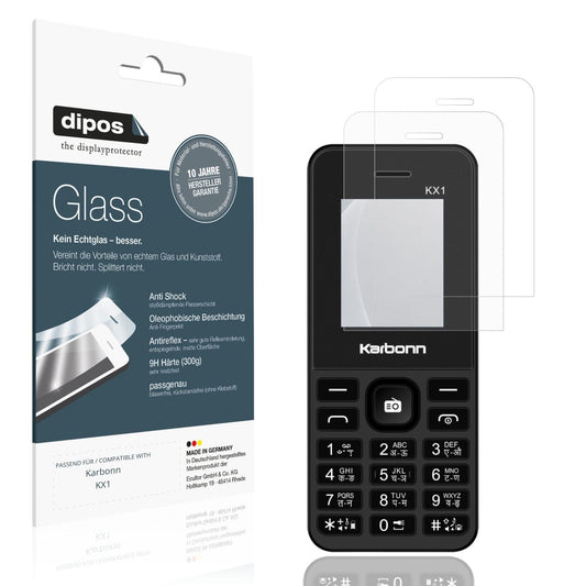 Matte Displayschutzfolie von dipos passend für Karbonn KX1, 9H kratzfest und blasenfrei montiert