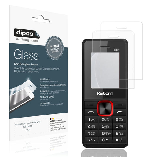 Matte Displayschutzfolie von dipos passend für Karbonn KX3, 9H kratzfest und blasenfrei montiert