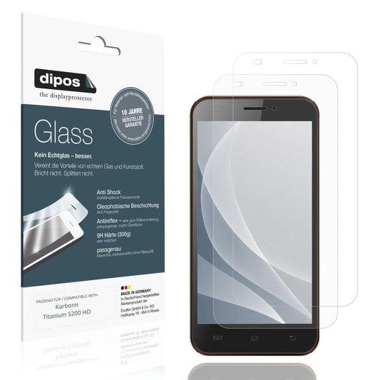 Matte Displayschutzfolie von dipos passend für Karbonn Titanium S200 HD, 9H kratzfest und blasenfrei montiert