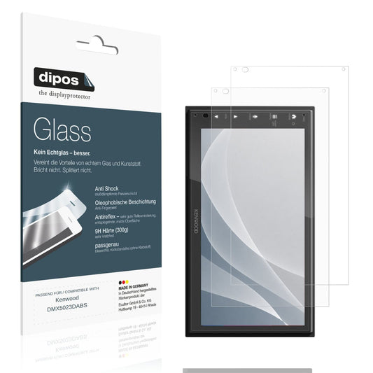 Matte Displayschutzfolie von dipos passend für Kenwood DMX5023DABS, 9H kratzfest und blasenfrei montiert