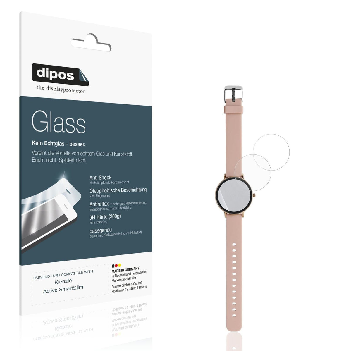 Matte Displayschutzfolie von dipos passend für Kienzle Active SmartSlim, 9H kratzfest und blasenfrei montiert